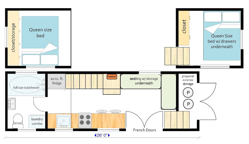2 & 3 Bedroom Tiny House Plans Roundup: Great For Families - Super Tiny ...