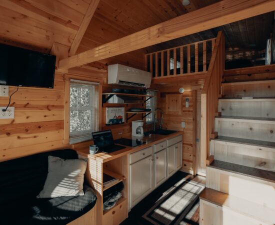 View inside a tiny home