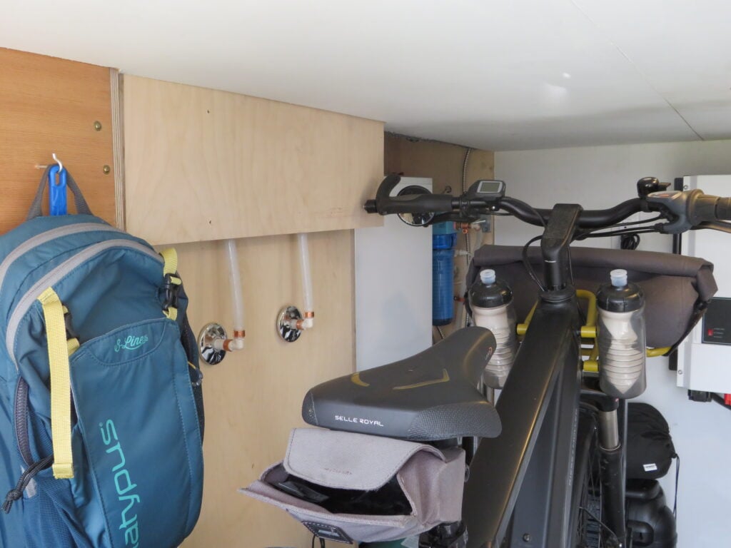 Bikes-in-a-tiny-home-under-carriage-garage